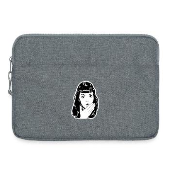 Portrait pop surpris - Sacoche pour ordinateur portable 15 pouces - gris chiné - Devant