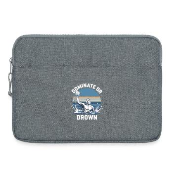 Motif de water-polo dominant ou noyé - Sacoche pour ordinateur portable 15 pouces - gris chiné - Devant