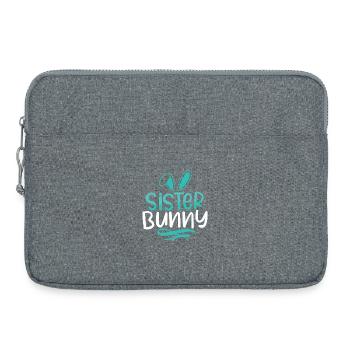 Sister Bunny Whimsy Logo - Laptop bag 15" - heather grey - Front