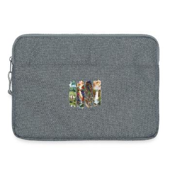 Voyage de vacances dans le Kentucky – Motif chevaux et nature - Sacoche pour ordinateur portable 15 pouces - gris chiné - Devant