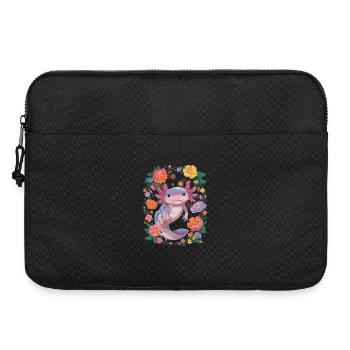 Axolotl Umgeben Von Blumenpracht - Laptoptasche 15" - Schwarz - Vorne