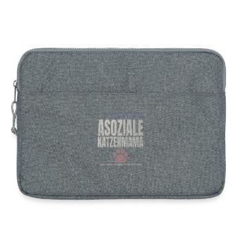 Asoziale Katzenmama Fellnase - Laptoptasche 15" - Grau meliert - Vorne