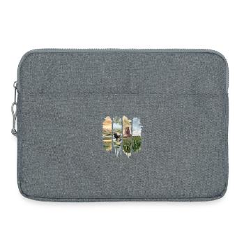 Voyage de vacances au Nebraska – Vaste et motif prairie - Sacoche pour ordinateur portable 15 pouces - gris chiné - Devant