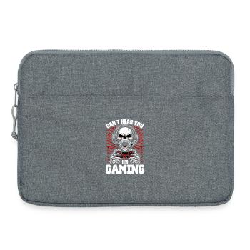 Totenkopf mit Gaming Controller Gamer Zocken - Laptoptasche 15" - Grau meliert - Vorne