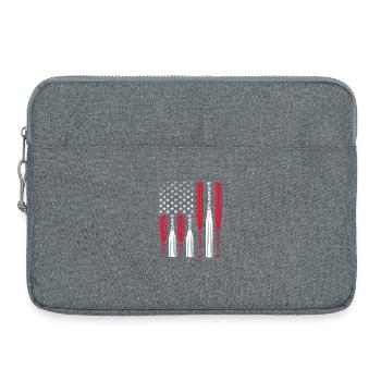 Drapeau américain fabriqué à partir de battes de baseball - Sacoche pour ordinateur portable 15 pouces - gris chiné - Devant