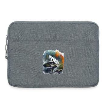 VERLASSENER LUXUS – Moderne A-Frame-Ruinen-Skizze - Laptoptasche 15" - Grau meliert - Vorne