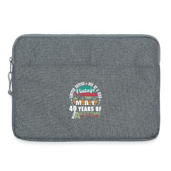 Vintage May 40th Anniversary - Laptop bag 15" - heather grey - Front