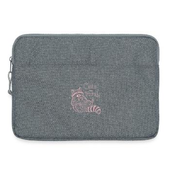 Chemise basse mignonne mais sauvage de raton laveur - Sacoche pour ordinateur portable 15 pouces - gris chiné - Devant