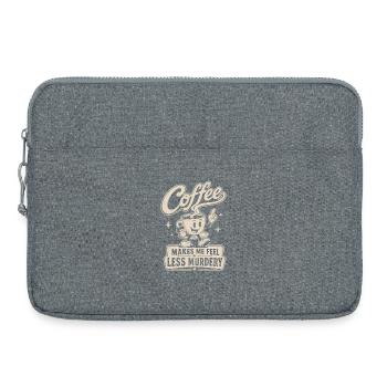 Coffee makes me less murderous - Laptop bag 15" - heather grey - Front