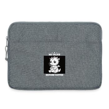 No Conversation Before Coffee Lover Dragon - Laptop bag 15" - heather grey - Front
