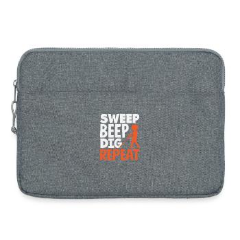 Sweep Beep Dig Repeat Detectorist Hobby - Laptop bag 15" - heather grey - Front
