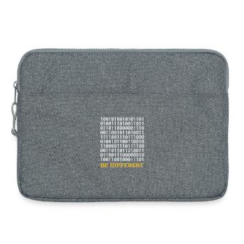Be Different: Binäres Muster mit Botschaft - Laptoptasche 15" - Grau meliert - Vorne