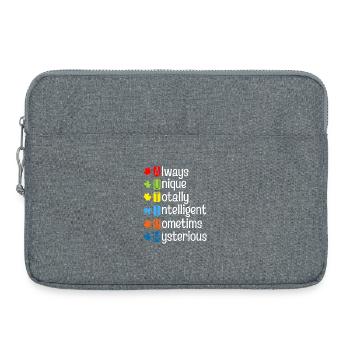 Fierté du puzzle sur l’autisme : Esprits uniques - Sacoche pour ordinateur portable 15 pouces - gris chiné - Devant