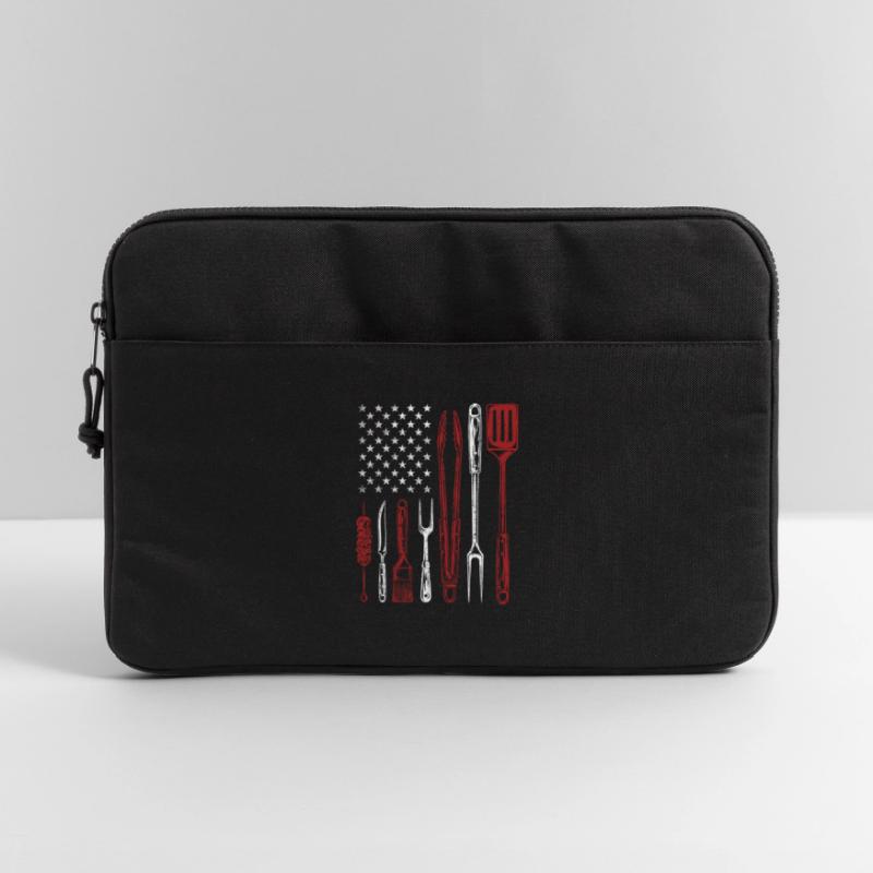 BBQ Grill Tools US Flag Pitmaster Laptoptasche 15"