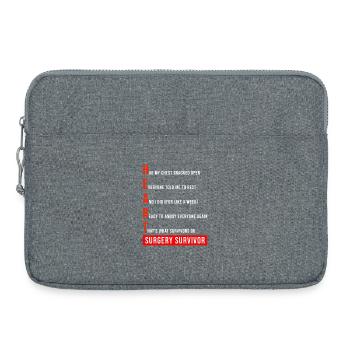 J’ai survécu à une chirurgie à cœur ouvert - Sacoche pour ordinateur portable 15 pouces - gris chiné - Devant