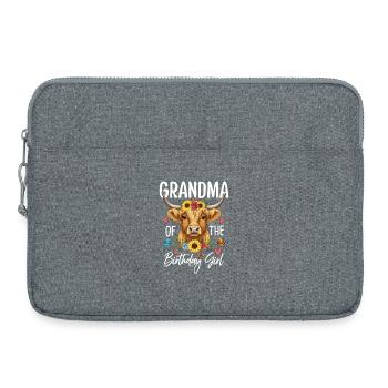 Grand-mère de la fille d’anniversaire - Sacoche pour ordinateur portable 15 pouces - gris chiné - Devant