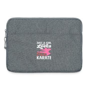 Juste une fille qui adore les arts martiaux de karaté - Sacoche pour ordinateur portable 15 pouces - gris chiné - Devant