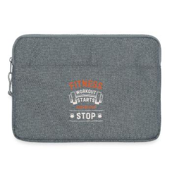 Fitness: Beginnt und hört niemals auf - Laptoptasche 15" - Grau meliert - Vorne