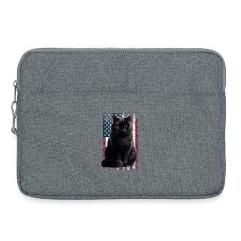 Grumpy Black Cat US Schwarze Katze - Laptop bag 15" - heather grey - Front
