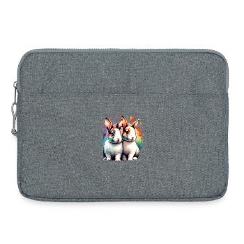 Cadeau du petit lapin Rex - Sacoche pour ordinateur portable 15 pouces - gris chiné - Devant