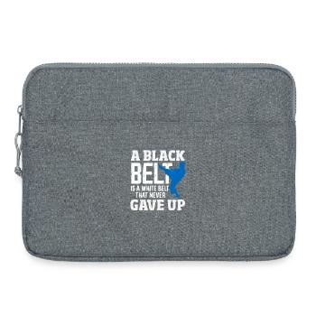 Ein Schwarzgurt ist ein weißer Gurt der nie aufgab - Laptoptasche 15" - Grau meliert - Vorne