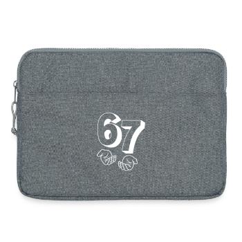 76 "six seven" hands - Laptoptasche 15" - Grau meliert - Vorne