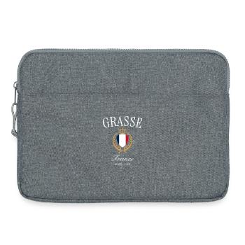 Grasse Frankreich Wappen Krone – Reise Souvenir - Laptoptasche 15" - Grau meliert - Vorne