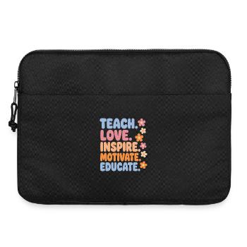 Lehrerin Teach Love Inspire Shirt - Laptoptasche 15" - Schwarz - Vorne