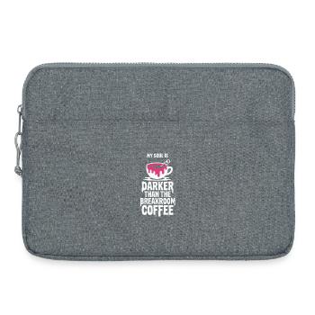 Dunkler als Kaffee im Pausenraum - Laptoptasche 15" - Grau meliert - Vorne