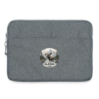 Alaska-Elch-Elche und Hirsche lieben Alaska - Laptoptasche 15" - Grau meliert - Vorne