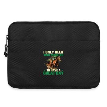 Two Minutes Great Day Horse Racing Humor - Laptop bag 15" - black - Front