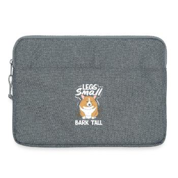 Short Legs, Tall Setting, Corgi - Laptop bag 15" - heather grey - Front