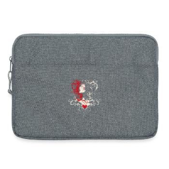 Rythme de cœur : silhouette romantique en Art nouveau - Sacoche pour ordinateur portable 15 pouces - gris chiné - Devant