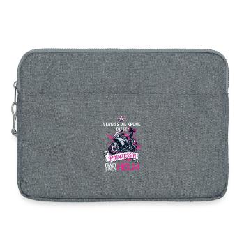 Motorrad Prinzessin Trägt Helm Bikerin - Laptoptasche 15" - Grau meliert - Vorne