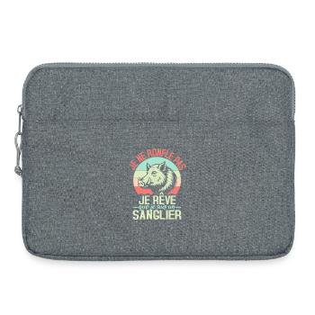 Je Ne Ronfle Pas Je Rêve Que Je Suis Un Sanglier - Sacoche pour ordinateur portable 15 pouces - gris chiné - Devant