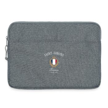 Saint-Girons Frankreich Wappen – Reise Souvenir - Laptoptasche 15" - Grau meliert - Vorne