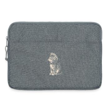 Punk Katze Irokesen Katzen Shirt - Laptoptasche 15" - Grau meliert - Vorne