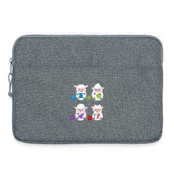 Lambs Knit Yarn Pals - Laptoptasche 15" - Grau meliert - Vorne