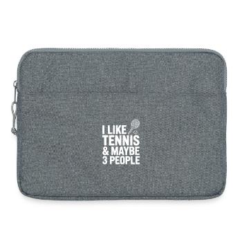 Ich mag Tennis und vielleicht drei Leute - Laptoptasche 15" - Grau meliert - Vorne