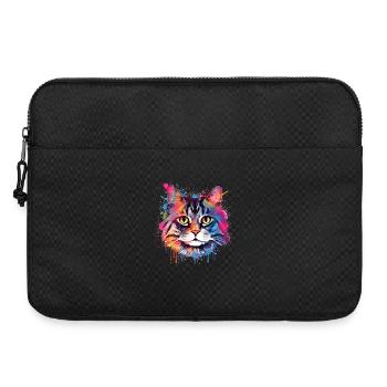 Art coloré éclaboussé Visage de chat américain à queue courte - Sacoche pour ordinateur portable 15 pouces - noir - Devant