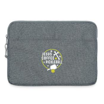Jesus Kaffee Pickleball Design - Laptoptasche 15" - Grau meliert - Vorne