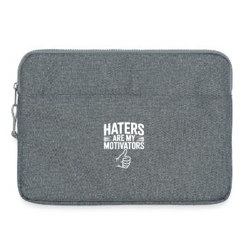 Hater sind meine Motivatoren - Laptoptasche 15" - Grau meliert - Vorne