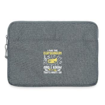 I Play Euphonium and I Know Things - Laptop bag 15" - heather grey - Front