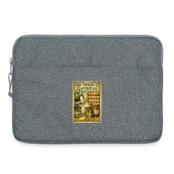 Thérapie saponnifiée | Production de savon - Sacoche pour ordinateur portable 15 pouces - gris chiné - Devant