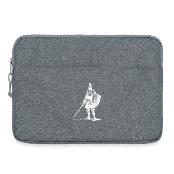 Ritter-Silhouette mit Schwert und Schild - Laptoptasche 15" - Grau meliert - Vorne