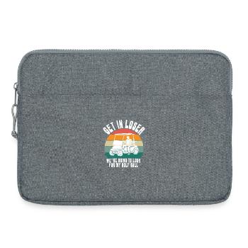 Coucher de soleil rétro sur voiturette de golf - Sacoche pour ordinateur portable 15 pouces - gris chiné - Devant