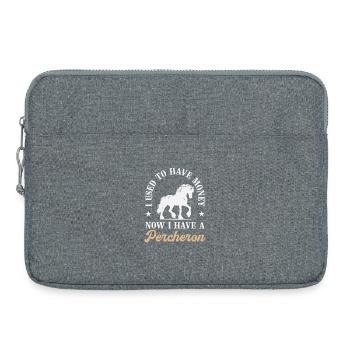Tenue d’équitation Percheron Amateur de chevaux équestre - Sacoche pour ordinateur portable 15 pouces - gris chiné - Devant
