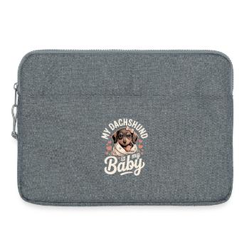 Dachshund Baby - Laptop bag 15" - heather grey - Front
