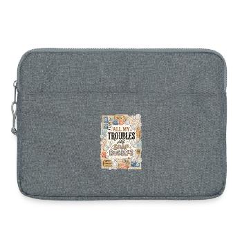 Tous mes soucis sont des bulles de savon - Sacoche pour ordinateur portable 15 pouces - gris chiné - Devant