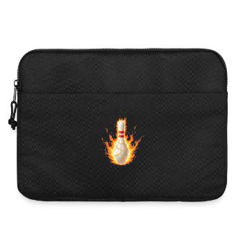 Blazing bowling pin in lava crack - Laptop bag 15" - black - Front